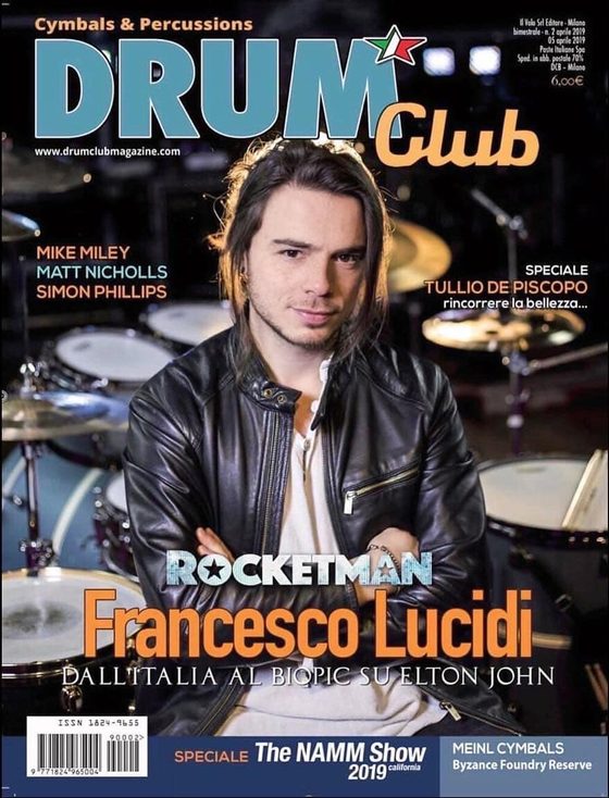 Cover of Drum Club magazine with Francesco Lucidi